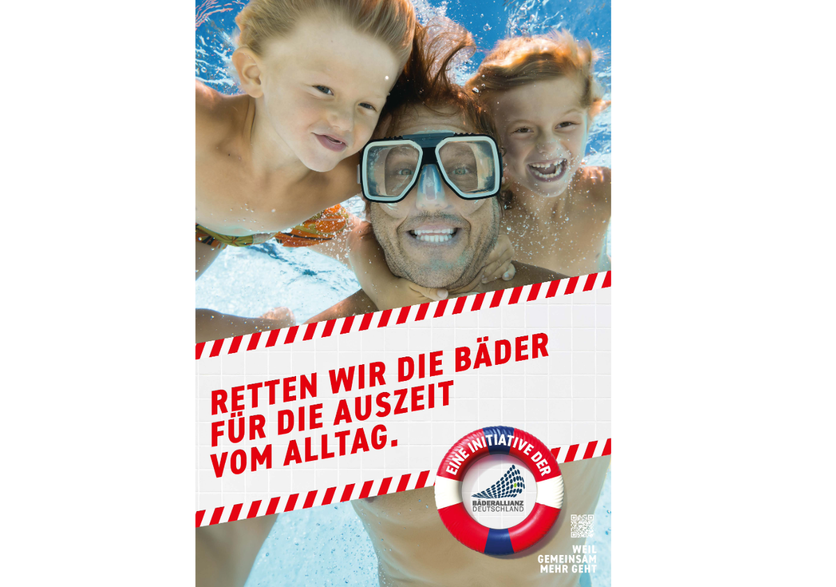 Plakat von einem Vater mit zwei Kindern